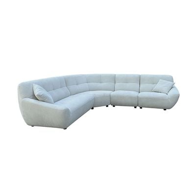 Artemio 5-Seater Sectional Fabric Corner Sofa - Milky White